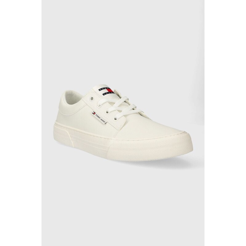 Sneakers boty Tommy Jeans TJM VULC. SKATE DERBY ESS bílá barva, EM0EM01400