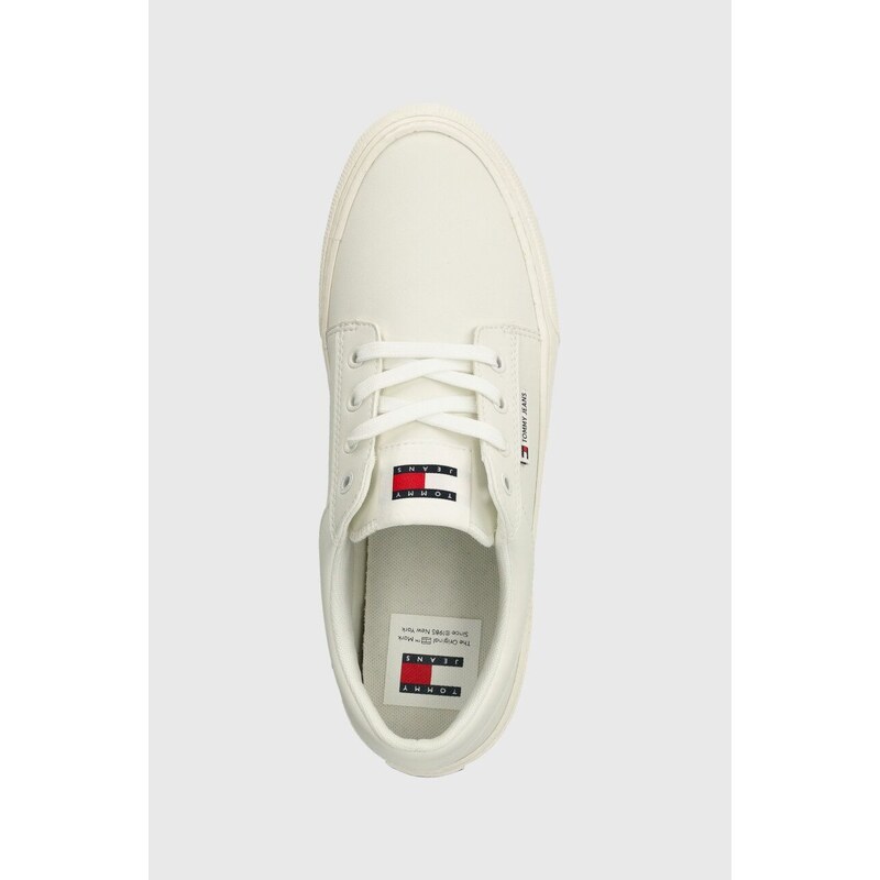 Sneakers boty Tommy Jeans TJM VULC. SKATE DERBY ESS bílá barva, EM0EM01400