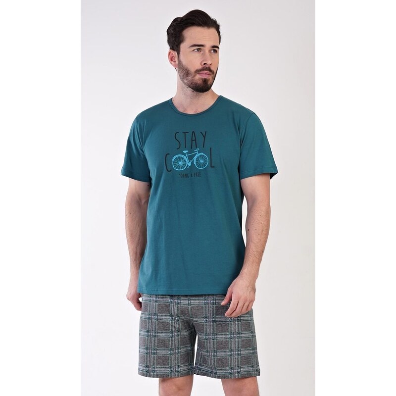 Gazzaz Pánské pyžamo šortky Adam - tmavě zelená