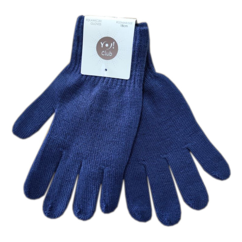 Yoclub Chlapecké pletené prstové rukavice Yo RED-MAG4U - modrá