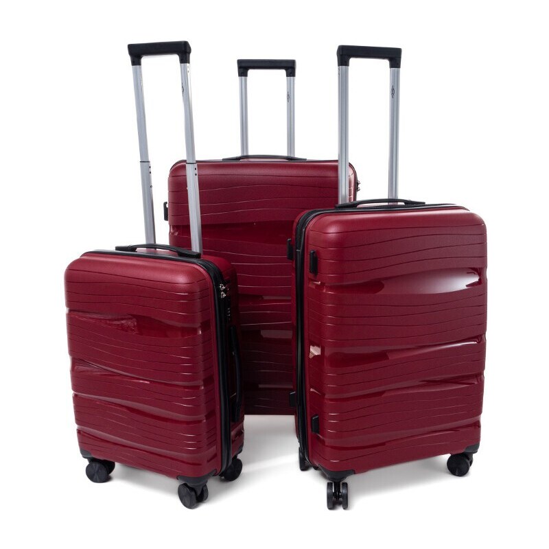 Rogal Tmavě červený prémiový skořepinový kufr "Royal" - vel. M, L, XL