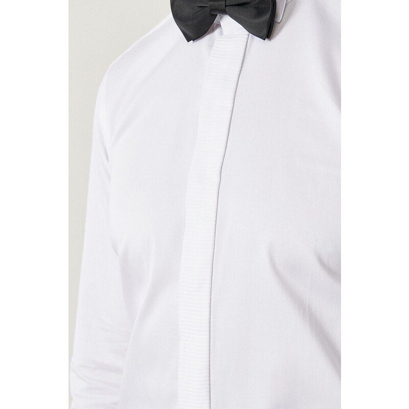 ALTINYILDIZ CLASSICS Men's White White Tuxedo Collar Tailored Slim Fit Slim Fit Shirt