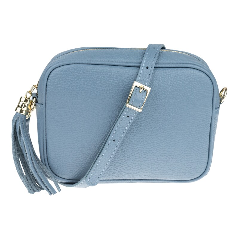 Modrá kožená italská crossbody kabelka Bala Celeste NovaKabelka