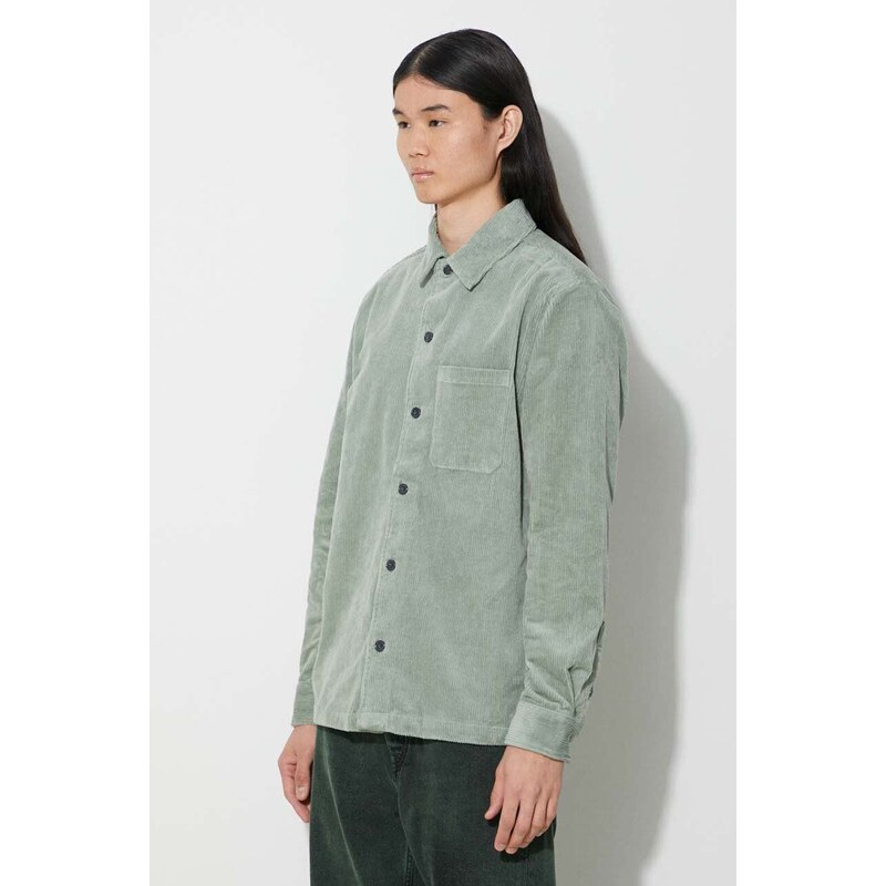 Košile Samsoe Samsoe dámská, zelená barva, relaxed, s klasickým límcem