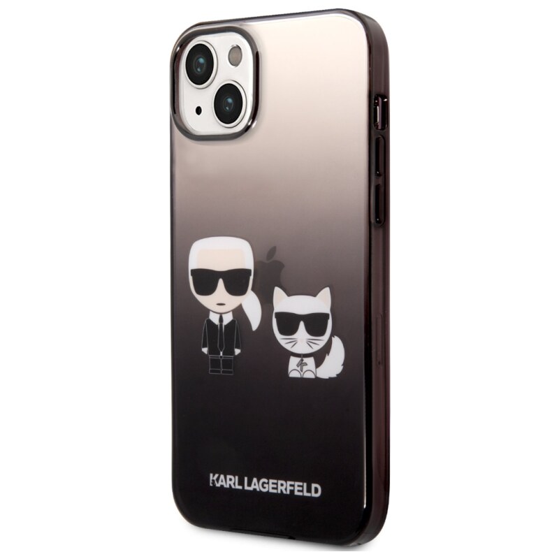 iPhone 14 Plus Karl Lagerfeld Gradient Karl and Choupette Case černá