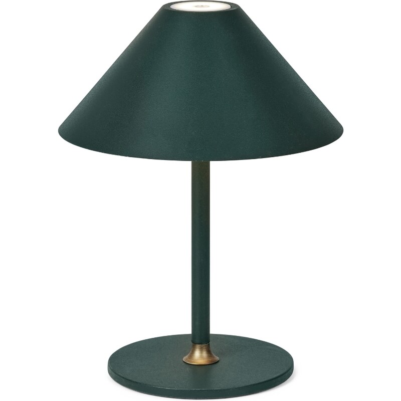 Tmavě zelená plastová nabíjecí stolní LED lampa Halo Design Hygge 25 cm