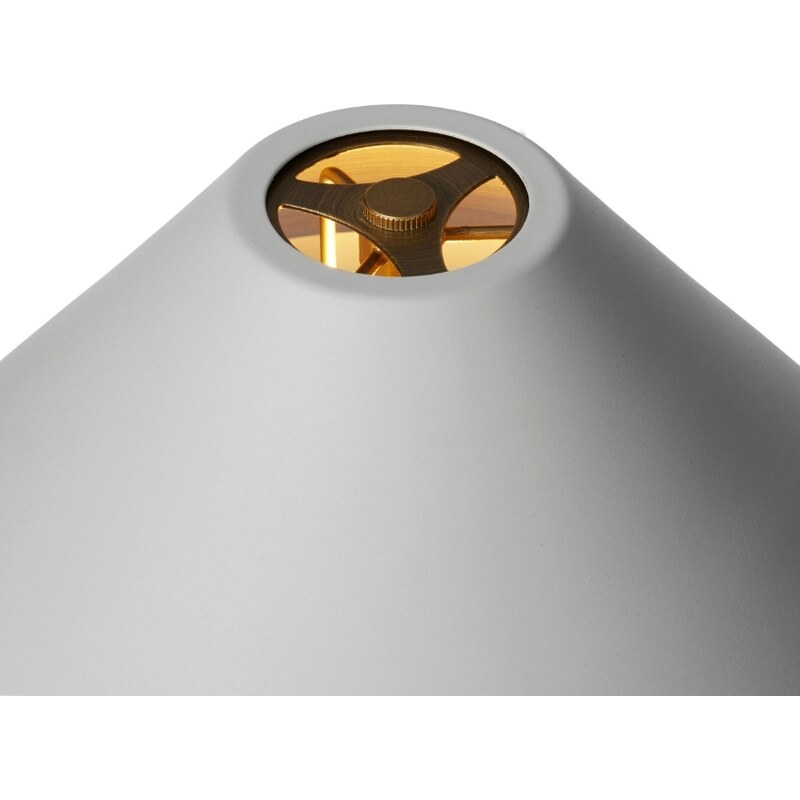 Světle šedá kovová stolní lampa Halo Design Hygge 35 cm