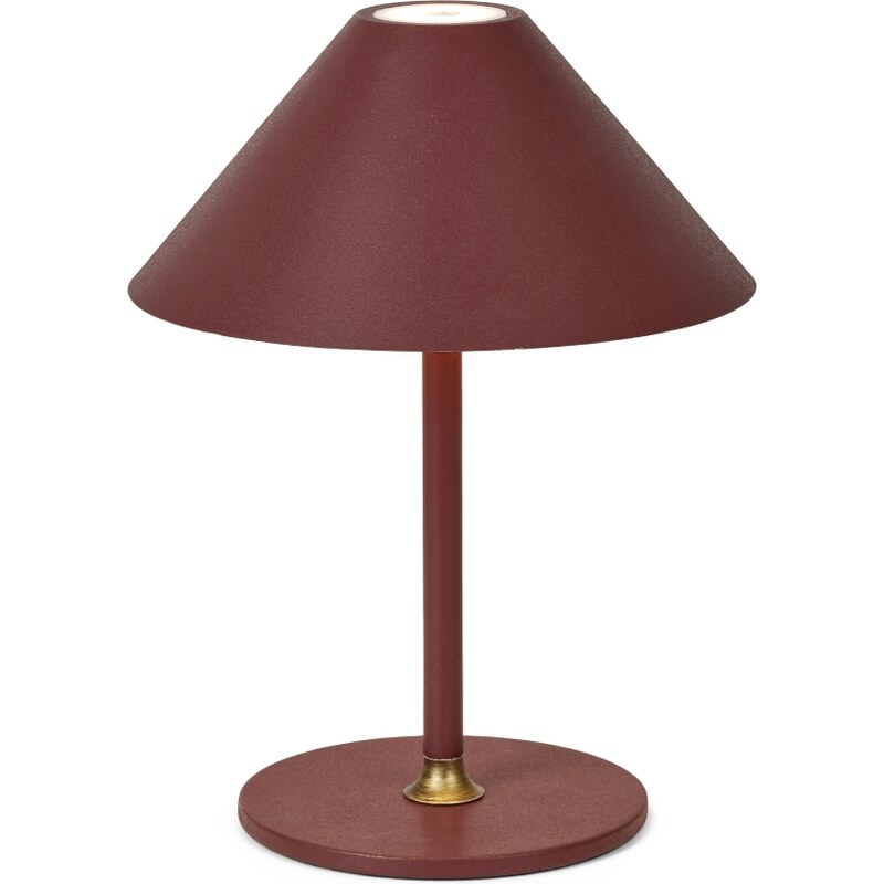 Vínově červená plastová nabíjecí stolní LED lampa Halo Design Hygge 25 cm