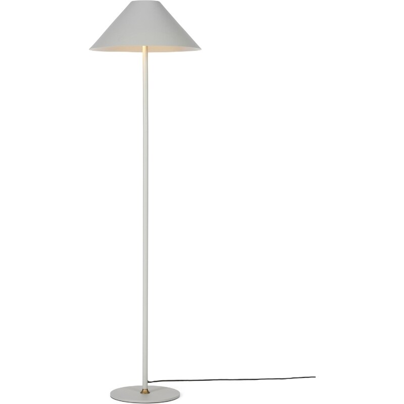 Světle šedá kovová stojací lampa Halo Design Hygge 140 cm