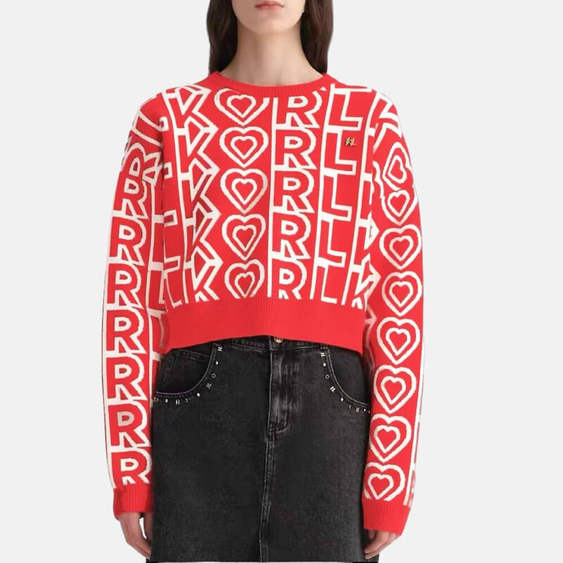 Dámský červený svetr Karl Lagerfeld 55666 114631604