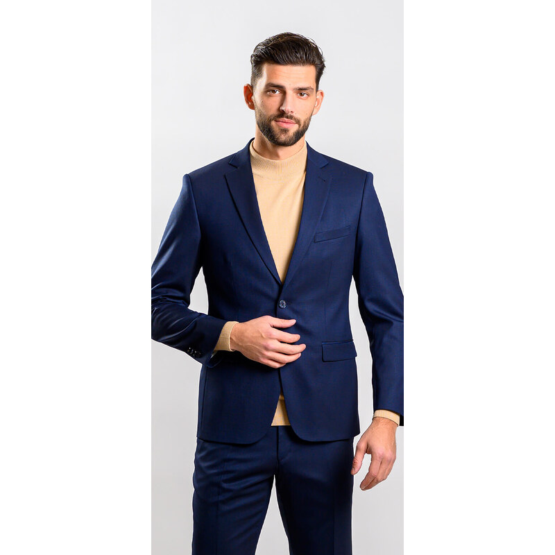 Alain Delon Tmavomodrý Slim Fit oblek