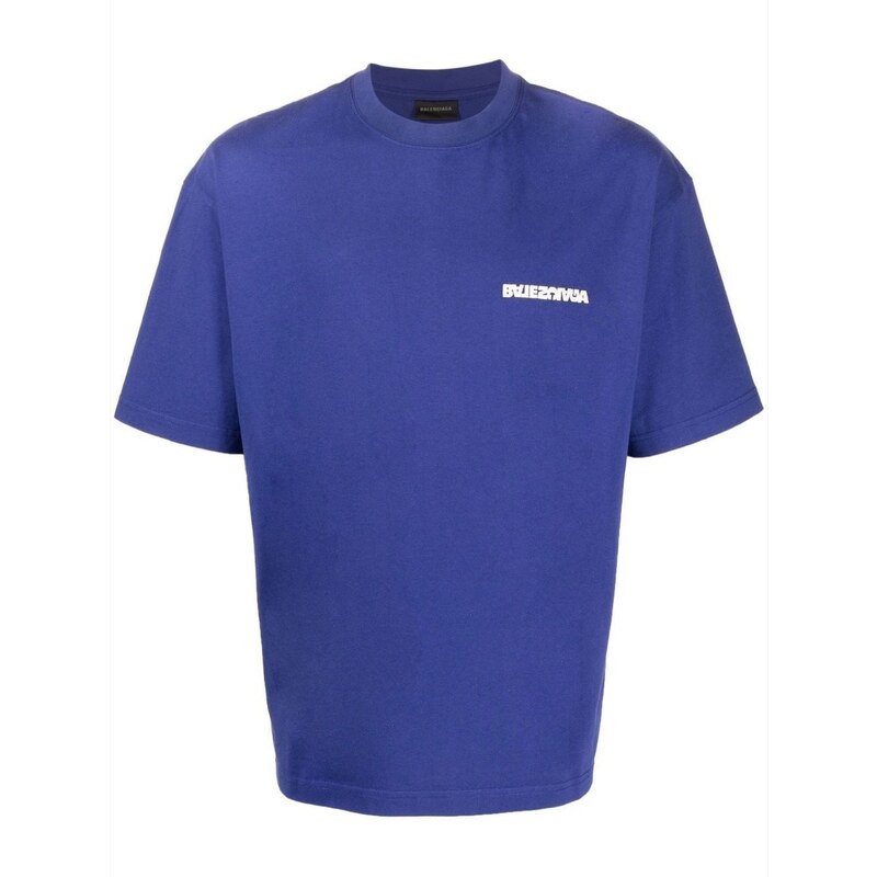 BALENCIAGA Twisted Logo Blue tričko