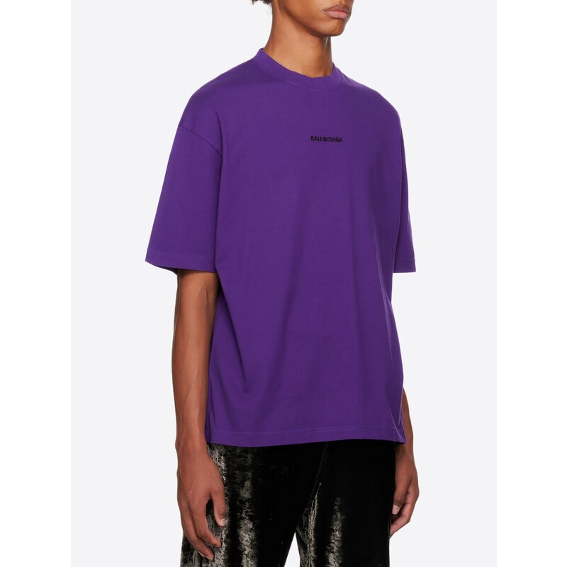 BALENCIAGA Logo Dark Purple tričko