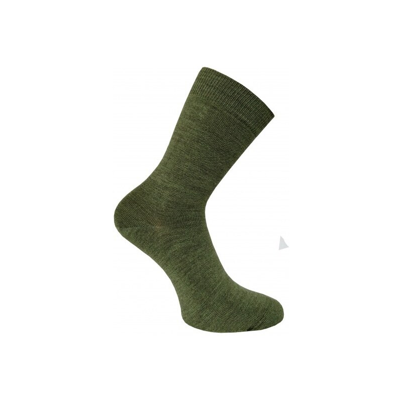 Dětské tenké merino 85% ponožky olivové MUFFIN MODE