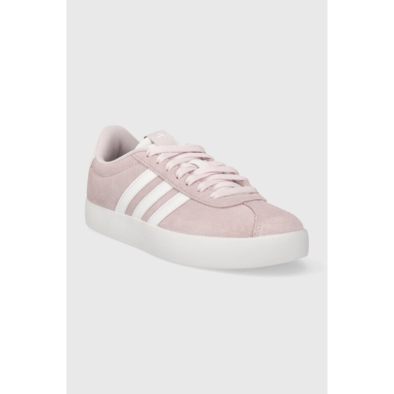 Semišové sneakers boty adidas COURT růžová barva, ID6281
