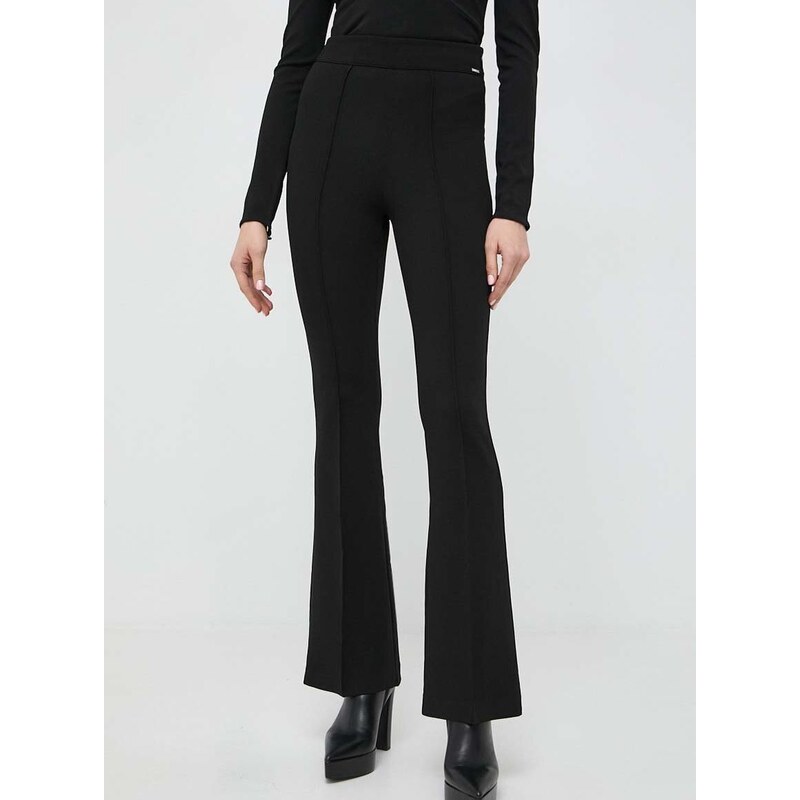 Kalhoty Guess dámské, černá barva, zvony, high waist, W4RB44 KC2A2