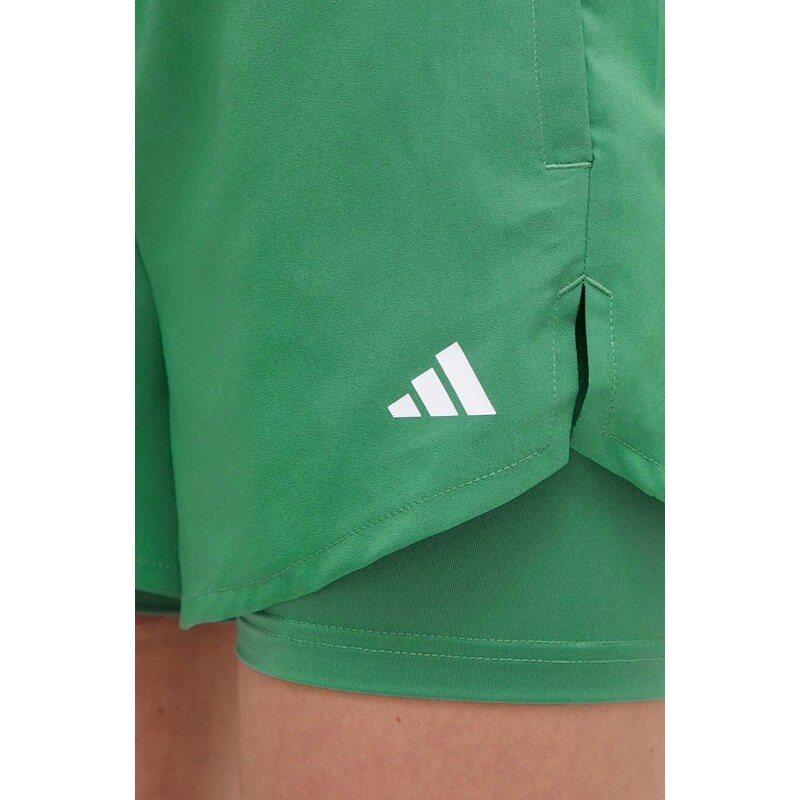 Tréninkové šortky adidas Performance zelená barva, hladké, medium waist, IS3951