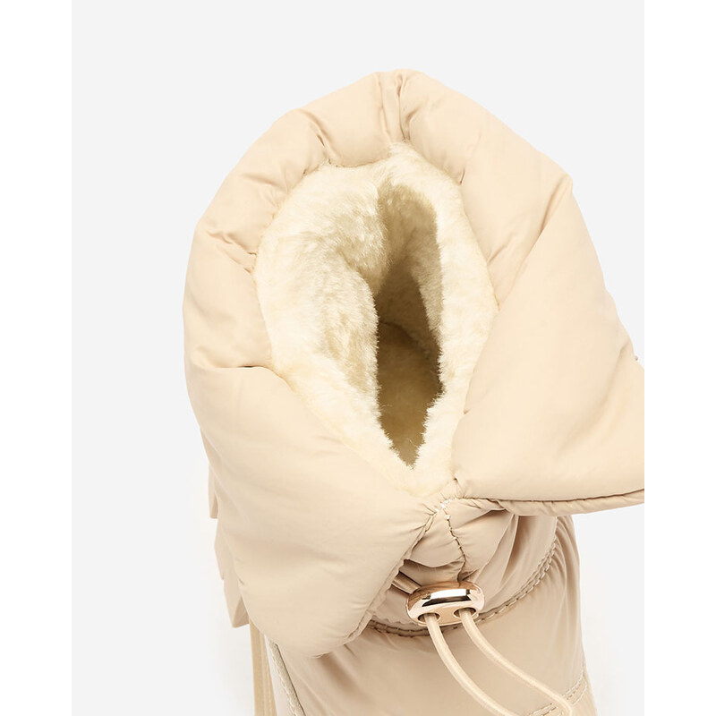 MSMG Royalfashion Slip-on dámské sněhule v béžové barvě Sadella - Béžová