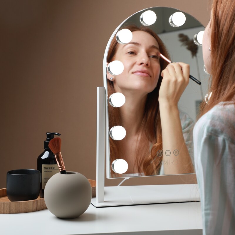 MMIRO, Hollywoodské make-up zrcadlo s osvětlením SR504R 36 x47 cm | bílá