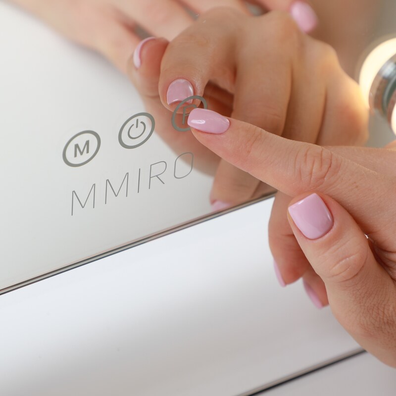 MMIRO, Hollywoodské make-up zrcadlo s osvětlením SR504R 36 x47 cm | bílá