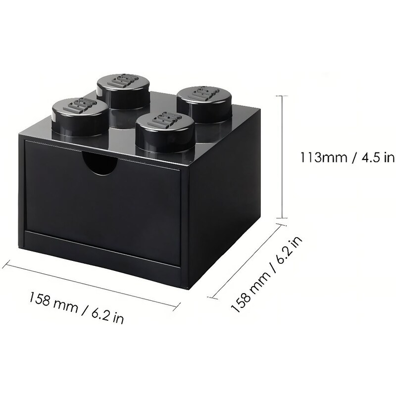 Lego Černý úložný box LEGO Storage 15,8 x 15,8 cm