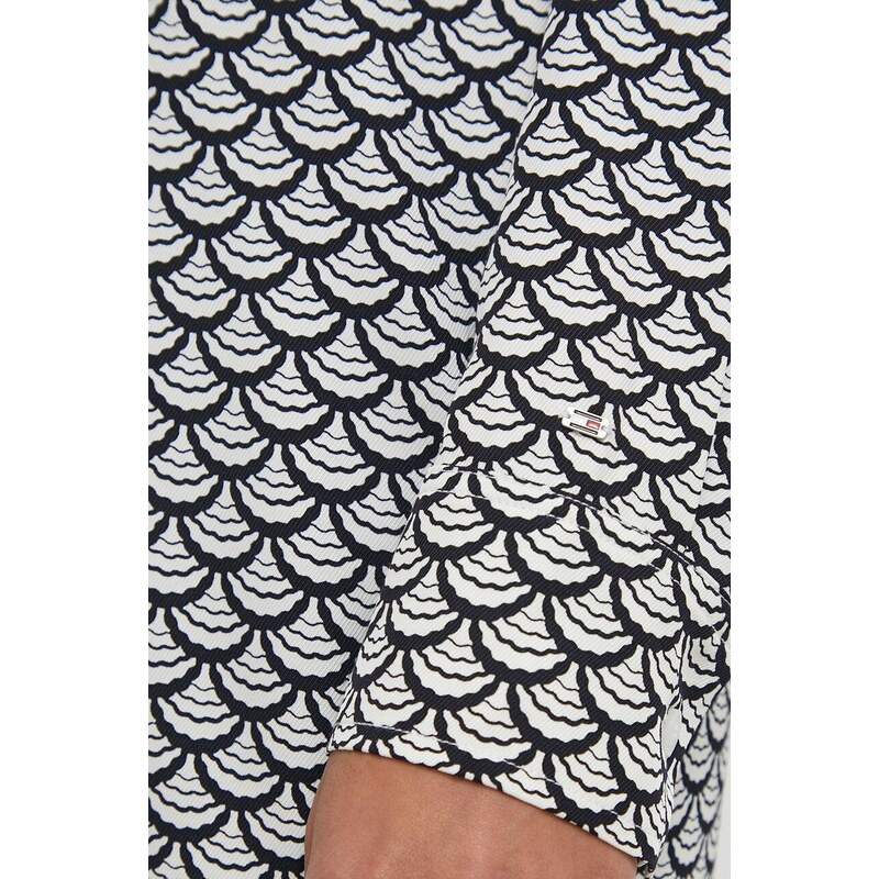 Košile Tommy Hilfiger dámská, tmavomodrá barva, regular, s klasickým límcem