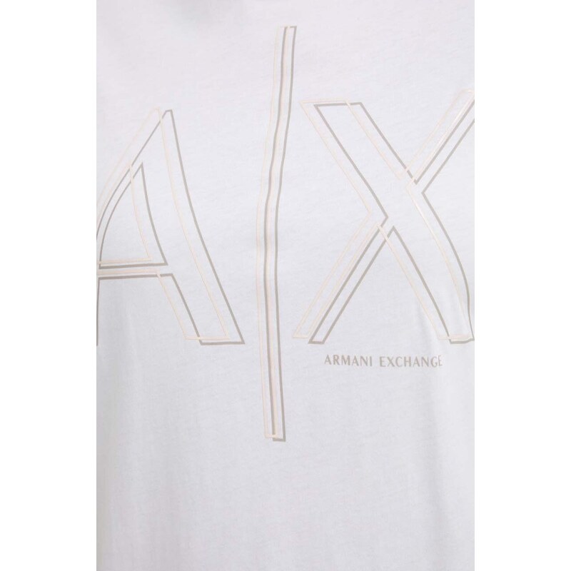 Bavlněné šaty Armani Exchange bílá barva, mini, 3DYA70 YJ3RZ