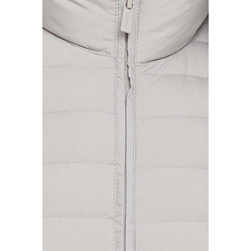 Péřová vesta Calvin Klein šedá barva