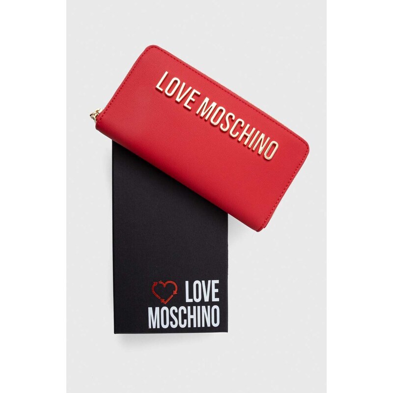 Peněženka Love Moschino červená barva