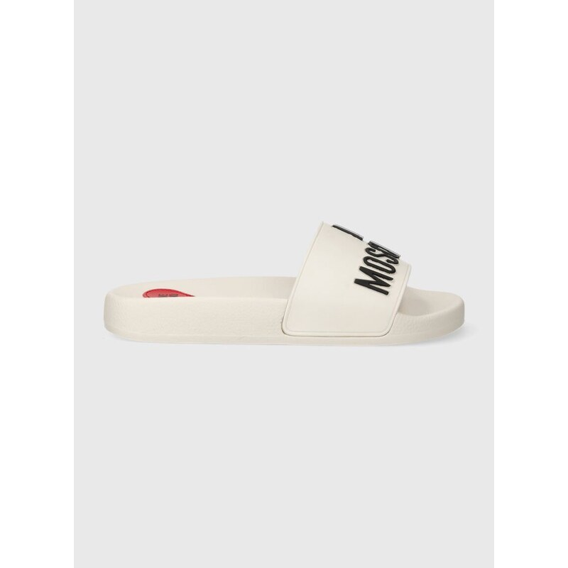 Pantofle Love Moschino dámské, bílá barva, JA28052G1II14100