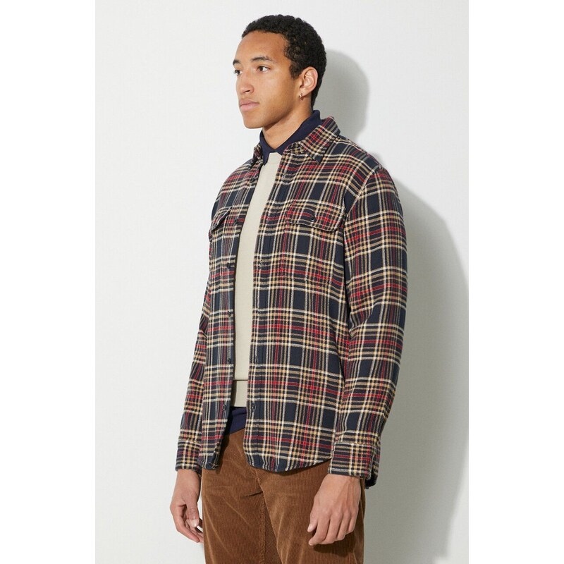 Košile Filson Vintage Flannel Work Shirt tmavomodrá barva, regular, s klasickým límcem, FMCAM0016