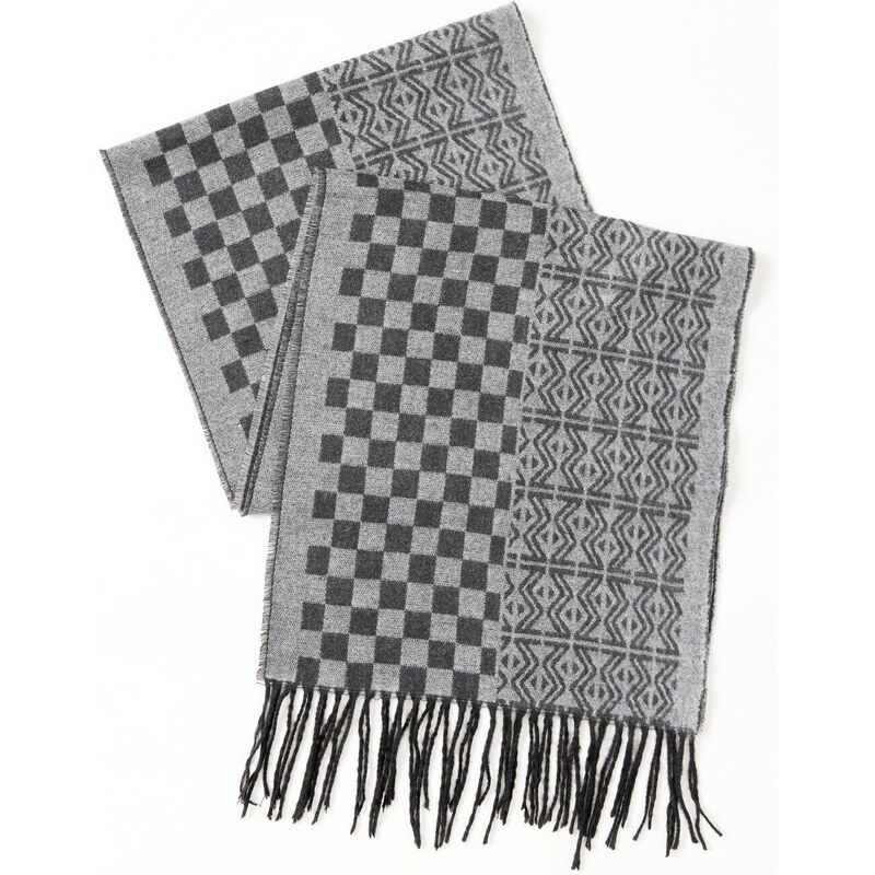 AC&Co / Altınyıldız Classics Men's Grey-anthracite Patterned Scarf