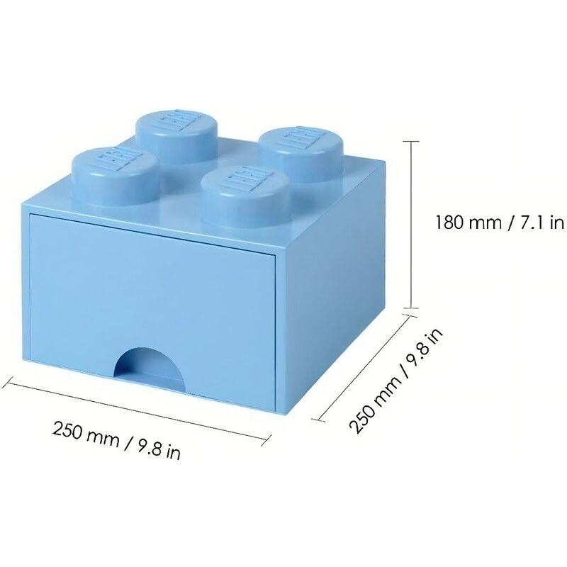 Lego Světle modrý úložný box LEGO Storage 25 x 25 cm