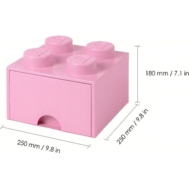 Lego Růžový úložný box LEGO Storage 25 x 25 cm