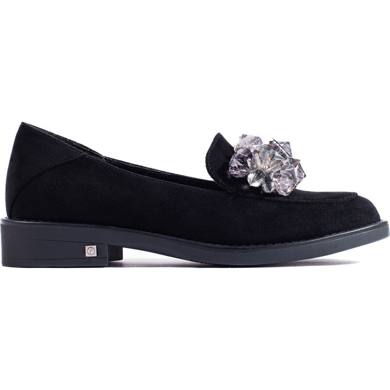 W. POTOCKI Suede black ladies' loafers Potocki