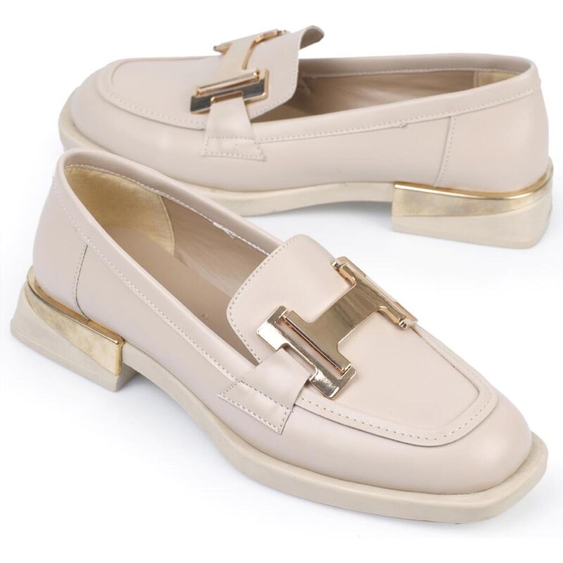 Capone Outfitters Capone Women's Chunky Toe Loafers with H Buckles