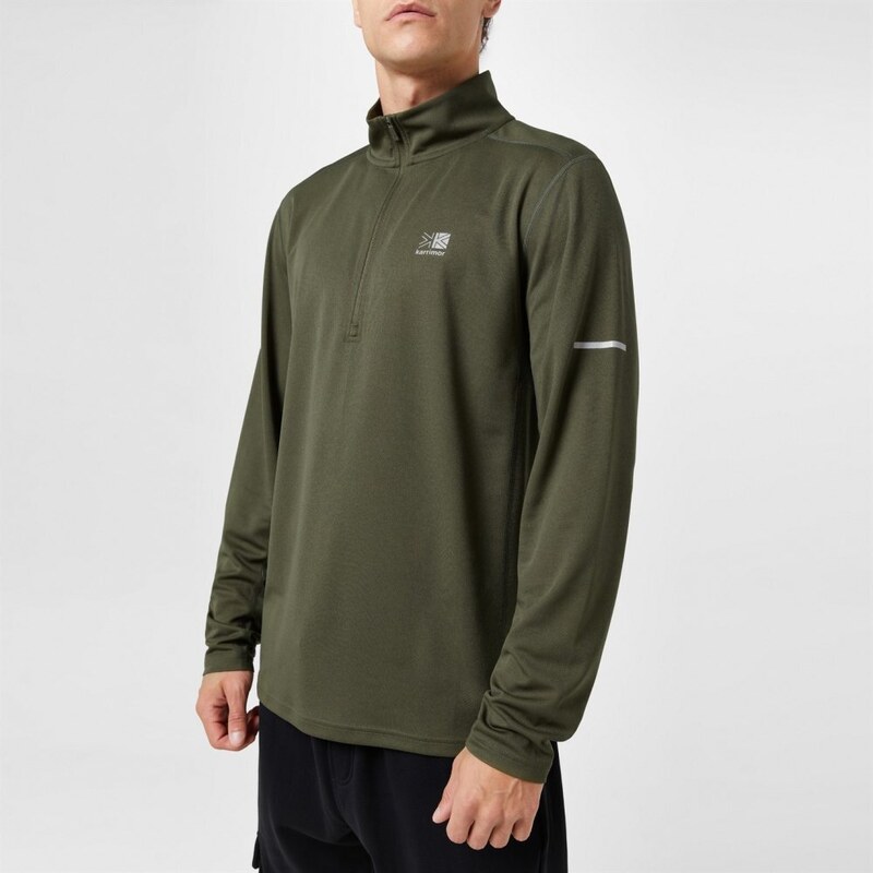 Karrimor Long Sleeve Zip Top Mens Moss Green