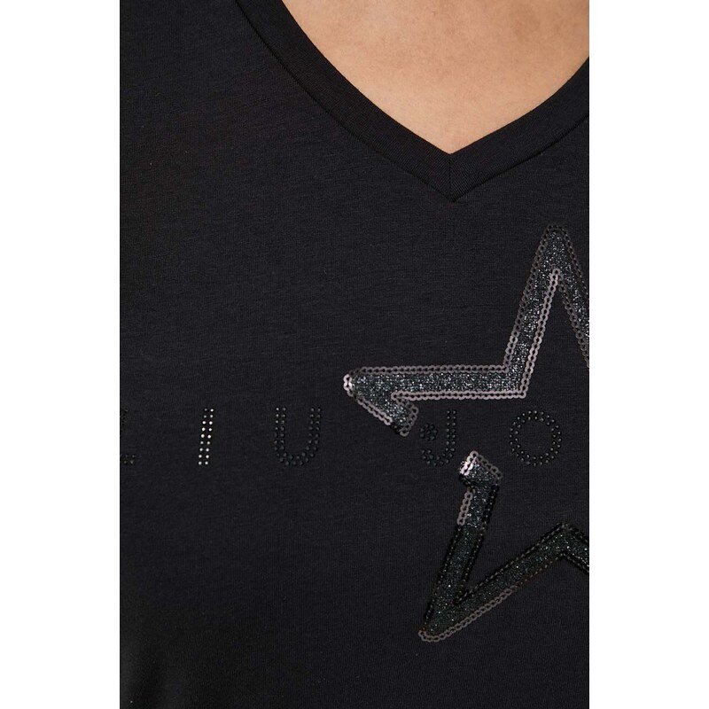 Tričko s dlouhým rukávem Liu Jo černá barva