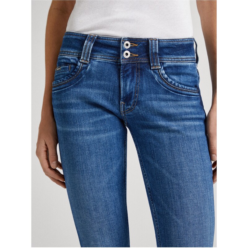 Modré dámské slim fit džíny Jeans Pepe Jeans - Dámské