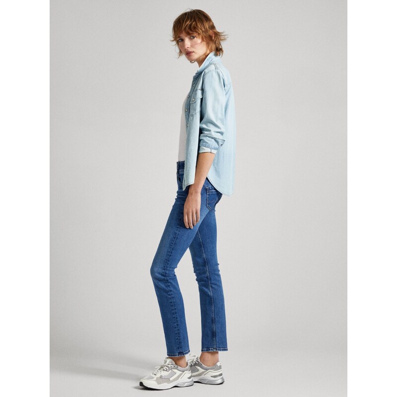 Modré dámské slim fit džíny Jeans Pepe Jeans - Dámské