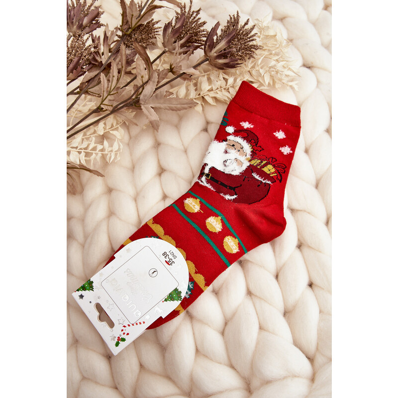 Kesi Dámské Ponožky S Santa Claus Red