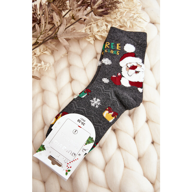 Kesi Dámské Ponožky S Santa Claus šedé