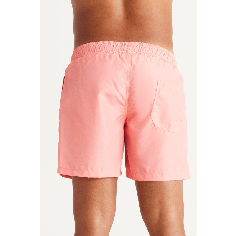 AC&Co / Altınyıldız Classics Men's Orange Standard Fit Regular Cut Quick Drying Side Pockets Patterned Swimwear Marine Shorts.