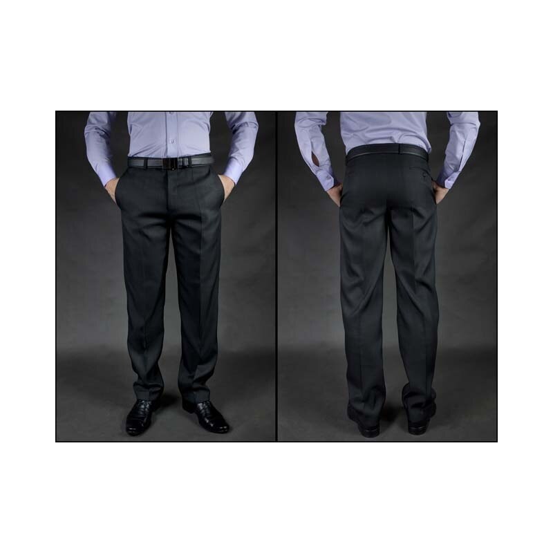 ADRIANO CASTELLANI Kalhoty pánské oblekové černé pro výšku 182 cm