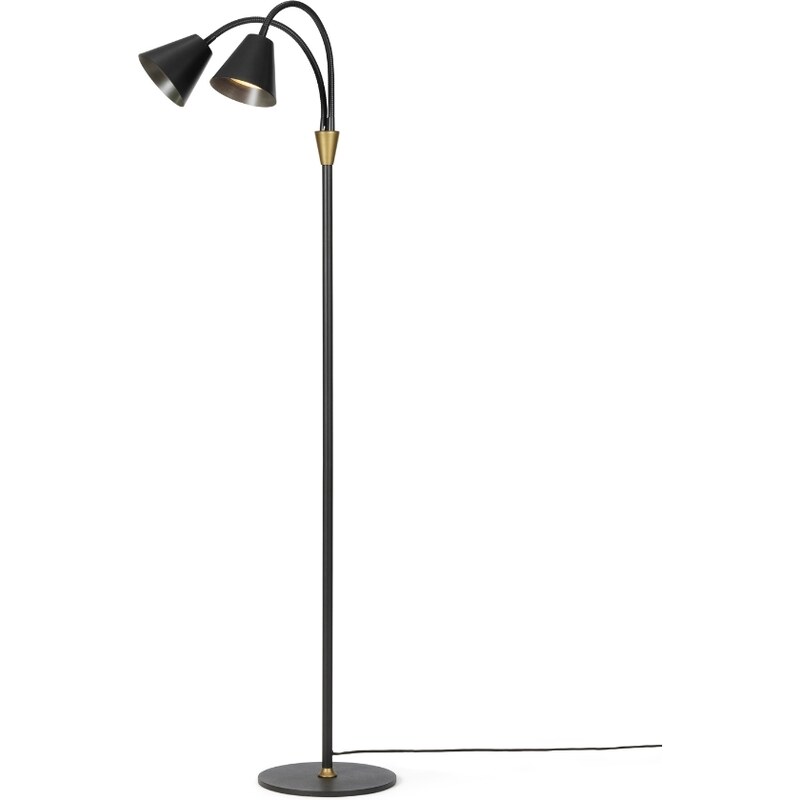 Černá kovová stojací lampa Halo Design Hygge 135 cm