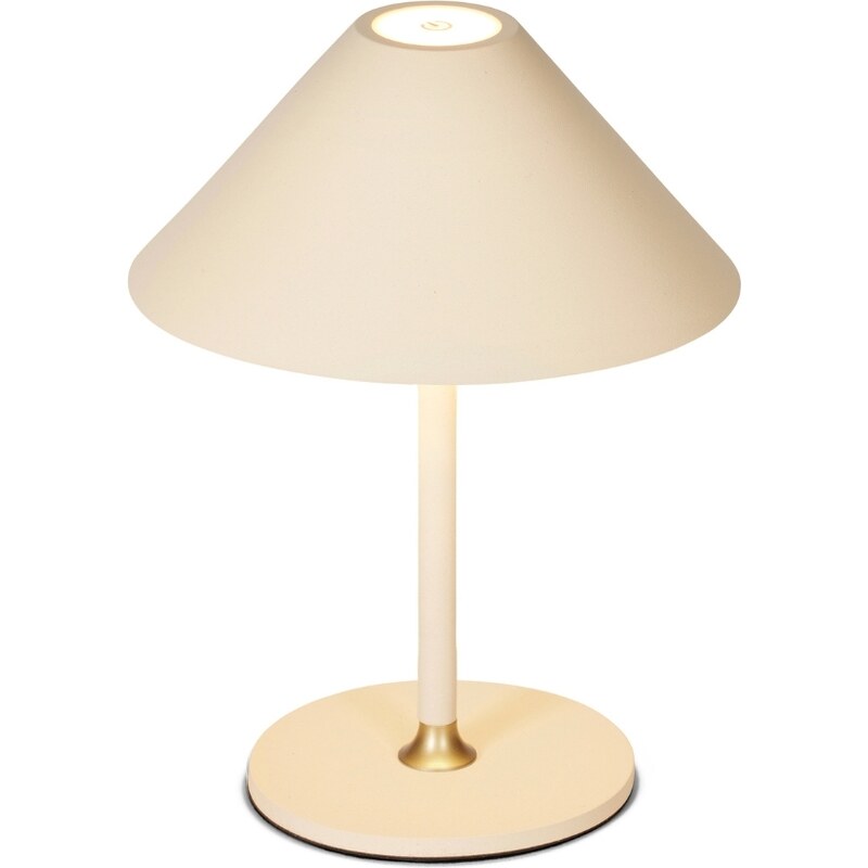 Krémově bílá plastová nabíjecí stolní LED lampa Halo Design Hygge 19,5 cm