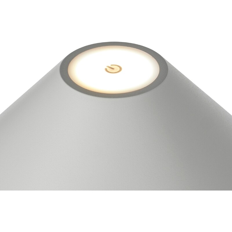 Krémově bílá plastová nabíjecí stolní LED lampa Halo Design Hygge 19,5 cm