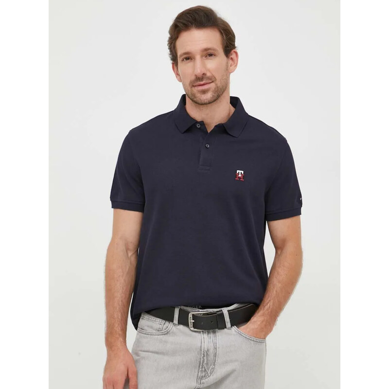 Tommy Hilfiger pánské tmavě modré polo tričko.