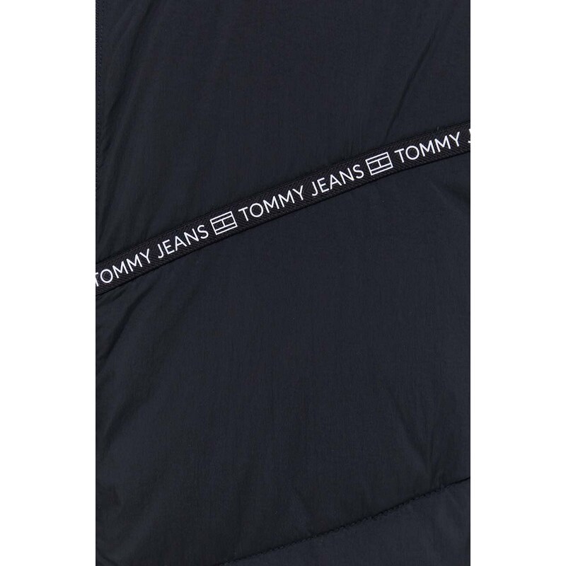 Bunda Tommy Jeans pánská, černá barva, zimní