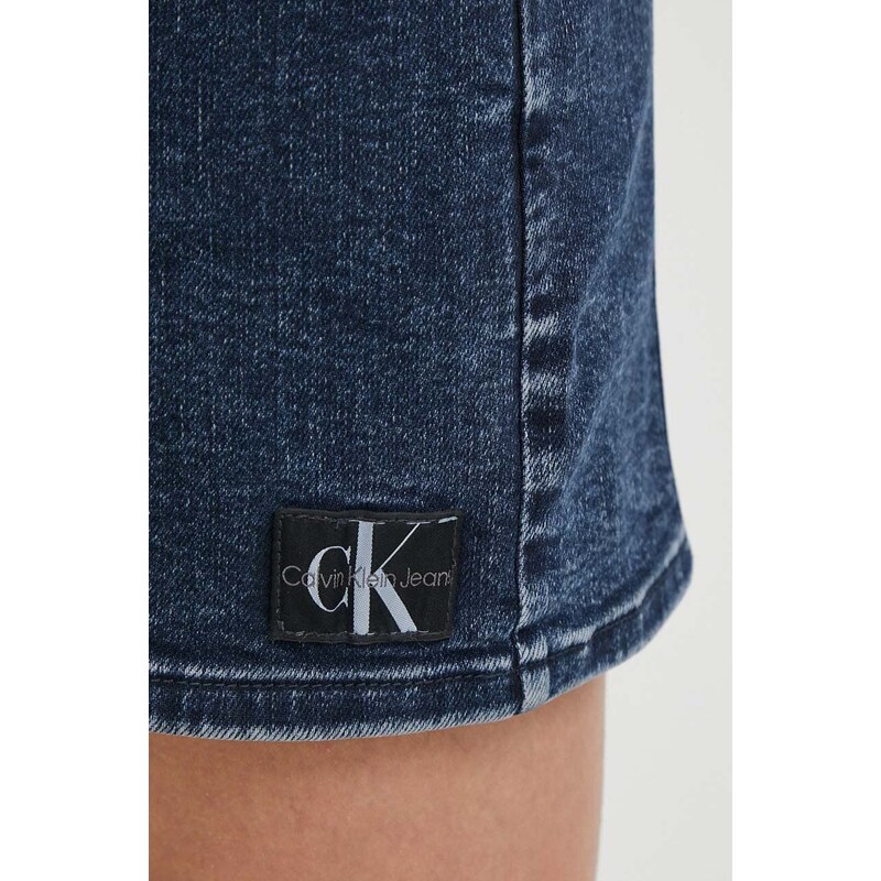 Džínové šaty Calvin Klein Jeans tmavomodrá barva, mini